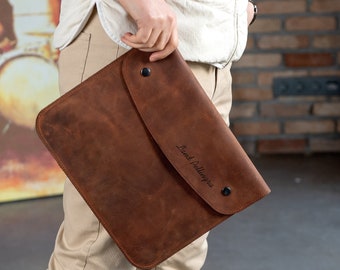 custom leather laptop case