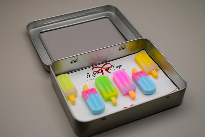 Popsicle Magnets or Push Pins + Tin Box | Cute Magnets | Food Magnets ...