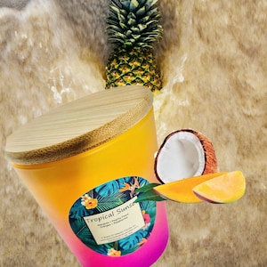 Tropical Sunset Candle| Tropical Candle | Tropical Scent Candle | Mango Candle | Peach Candle | Orange Candle | Papaya Candle| Island Candle