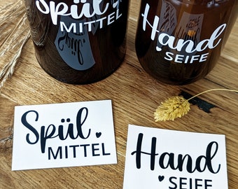 Stickers for bottle dispensers | Hand soap and dish soap | Labels for soap and soap dispensers | Stickers for kitchen and bathroom | Custom text