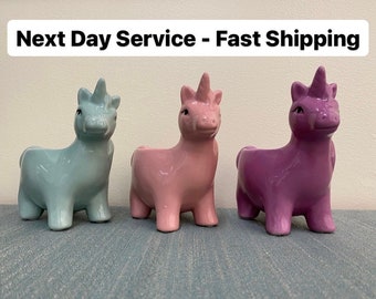 Baby unicorn color planter, ceramic horse home decor flower pot, magical fairy tale figure, gifts for kids, birthdays & events centerpiece