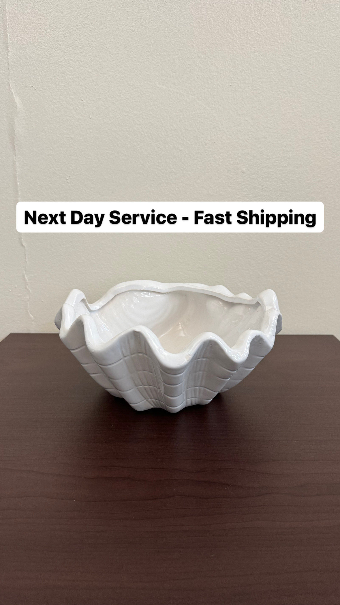 8.5" seashell ceramic planter, shell plant pot, table centerpiece home decor, vase for succulent arrangement, beach decoration, shell gifts