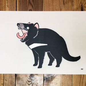 Tasmanian Devil - A3 or A2 poster ideal for the children&#39;s room!