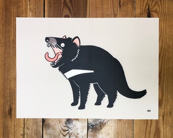 Tasmanian devil - A3 or A2 poster ideal for the nursery!