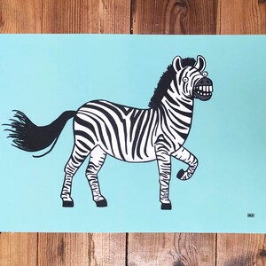 Zebra - Poster A3 o A2 ideale per la camera dei bambini!