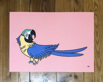 Papagei - A3 oder A2 Poster ideal für's Kinderzimmer!