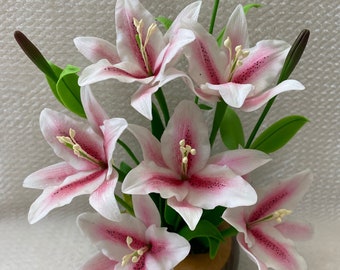 Handmade  medium clay  Lilly flowers