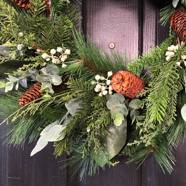 Mixed Pine Garland, Christmas Garland, Winter Garland, Fireplace Garland, Long Centerpiece for Table, Fireplace Decor for Christmas