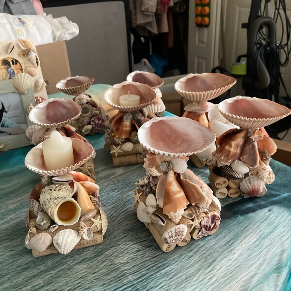 Seashell candleholders