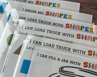 Shape Matching Game Bundle, Printable, Toddler Preschool Learning Tool, Educational, Homeschool, Kindergarten,Pre K, Kids Busy Activity