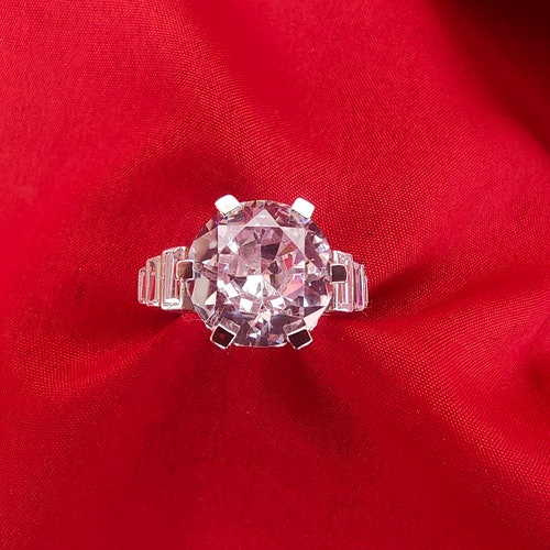 18ct Round Cut Vintage Ring, 6 Prong Antique Diamond Ring, Art Deco Sterling Silver Ring, Anniversary Ring, Wedding Ring shops