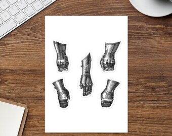 Medieval Gauntlets Sticker Sheet