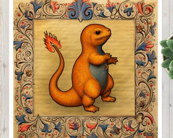 Medieval Charmander sticker