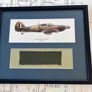 Hawker Hurricane  LF363 Gift. Framed airframe skin with Certificate of Authenticity