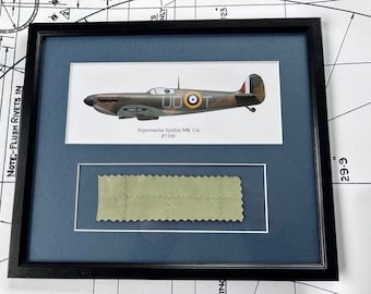 Spitfire P7350 Gift. Framed airframe skin with Certificate of Authenticity