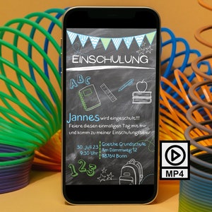 Enrollment Digital Animated Invitation for Boys with Sound, Animated ECard Digital Enrollment Invitation