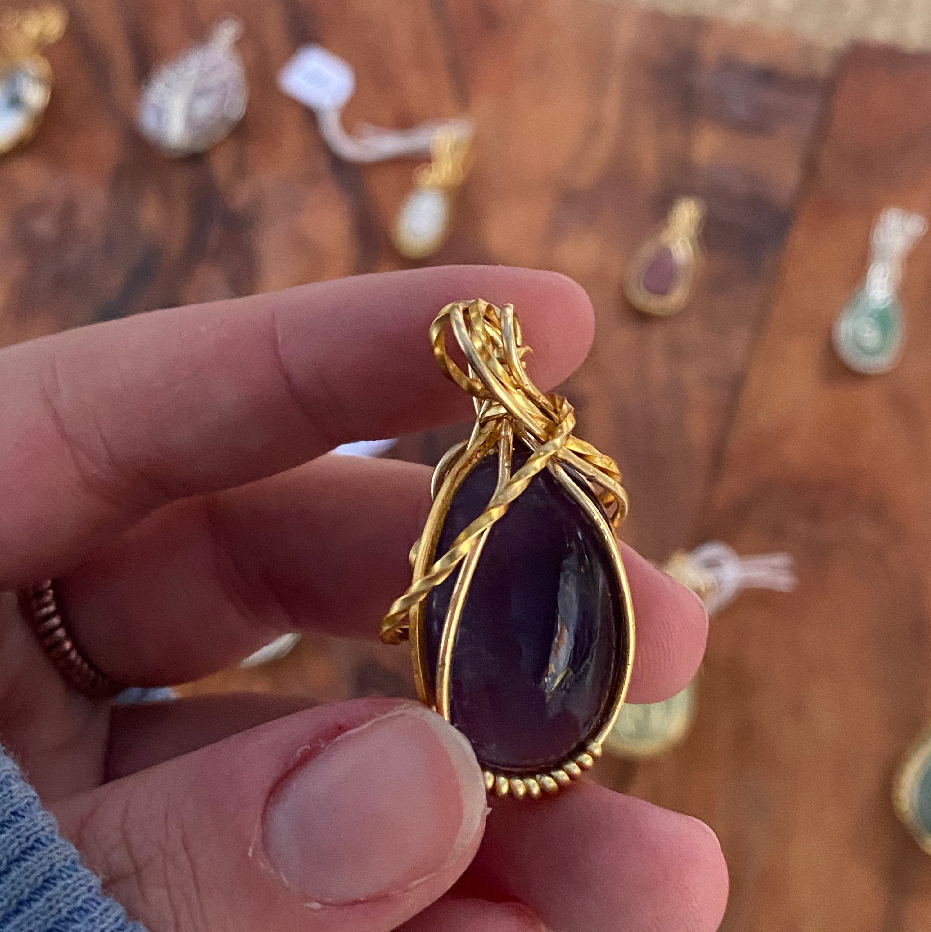 Gold Wire Pendant Etsy Australia