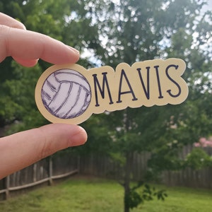 Personalize name Volleyball waterproof sticker volleyball team gift volleyball graduation party volleyball with name volleyball player gift