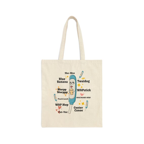 Purewick Cotton Canvas Tote Bag Nurse gift Purewick Cooter canoe gift Etsy