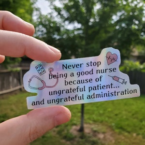 Nurse sticker, CNA sticker, nurse gift, icu nurse, ER nurse, OR nurse, med surg nurse stickers.