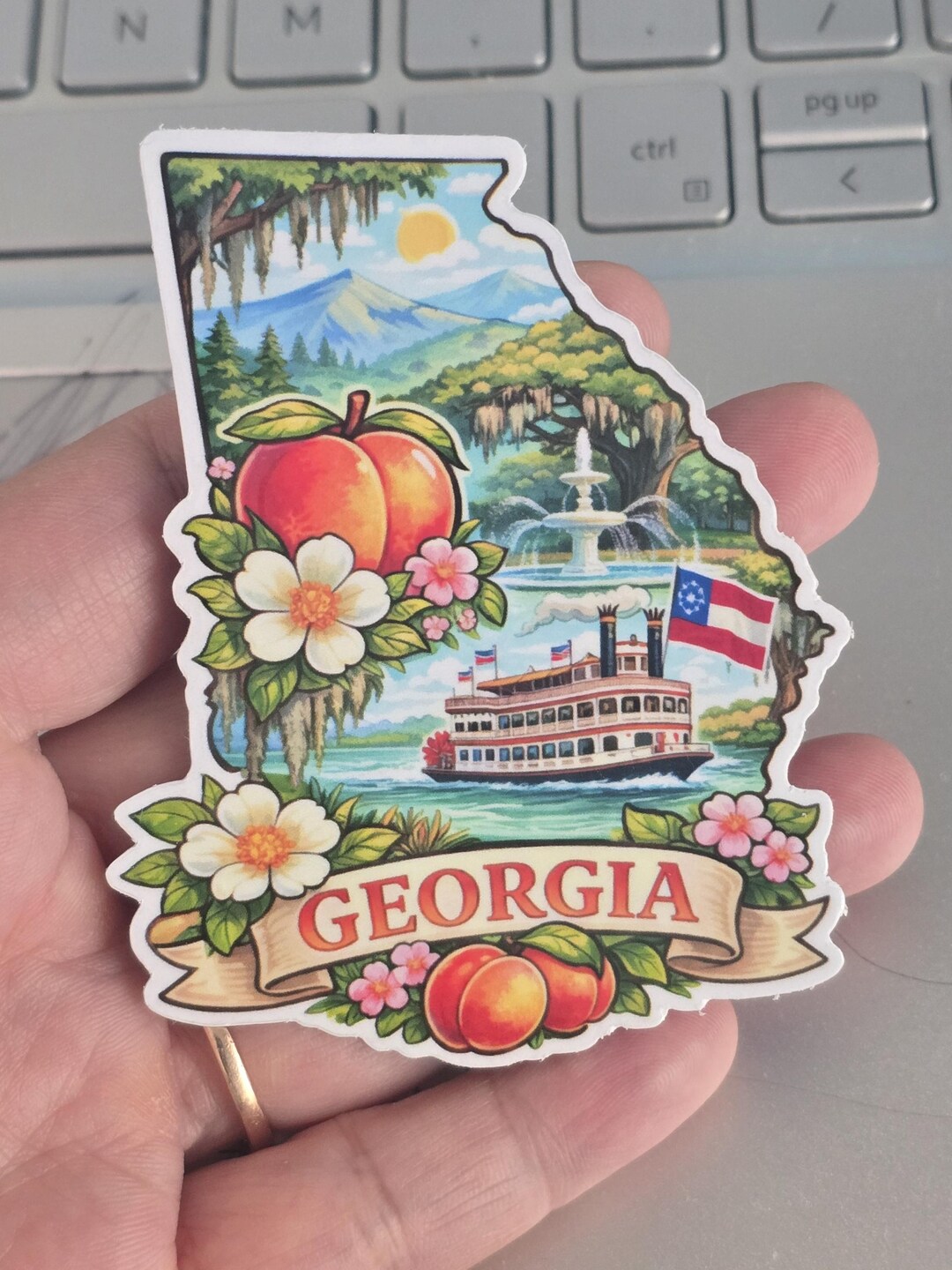 Georgia Sticker, Travel Stickers, Georgia Map Sticker - Etsy