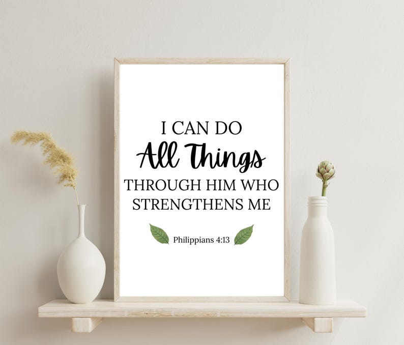 Philippians 4:13 Scripture Print, Christian Wall Art (digital Download ...