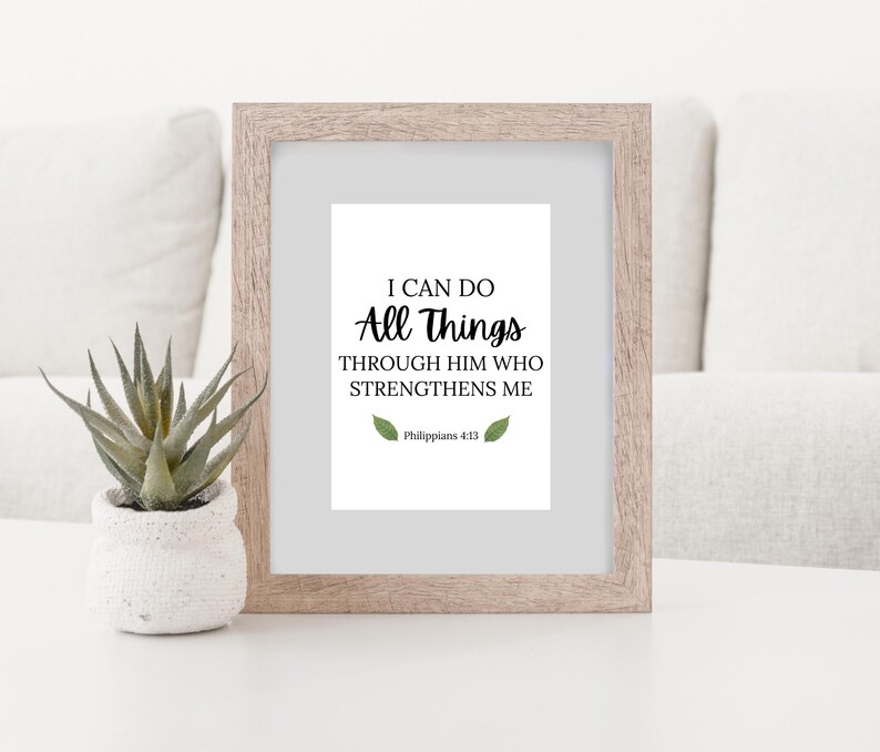 Philippians 4:13 Scripture Print, Christian Wall Art (digital Download ...