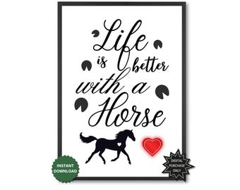 Rustic Horse Print: Farmhouse Style, Horse Lover Gift (Digital Download)