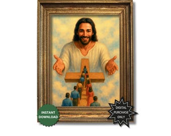 Jesus Christ 'Come Unto Me' Cross Art | Christian Home Decor (Digital Download)