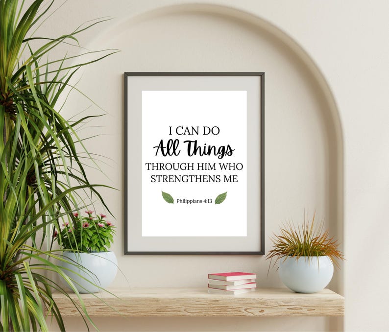 Philippians 4:13 Scripture Print, Christian Wall Art (digital Download ...