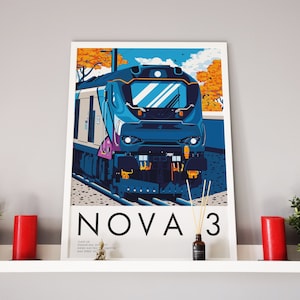 NOVA 3 treinkunstprint, locomotief serie 68, muurdecoratie spoorweg