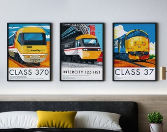 Locomotive Train Print Bundle: Class 37, 370, InterCity HST