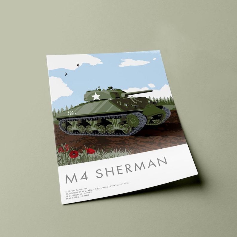 M4 Sherman Tank World War II Poster - Etsy Canada