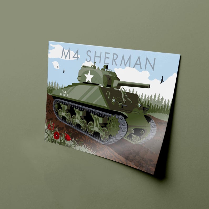 M4 Sherman Tank World War II Poster - Etsy Canada