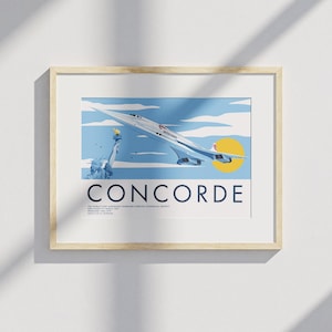 Concorde Aircraft Print - World's first supersonic passenger-carrying commercial aircraft, plane art, jetliner, British Airways