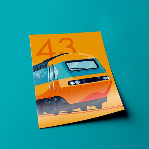 Intercity 125 Print, British Rail Class 43, HST, Diesel Locomotive, Giclée Railway Poster - UK - View #2