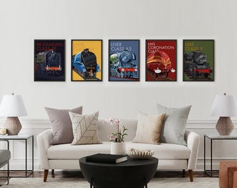 British Steam Train Poster Set – Railway Enthusiast Collector Prints