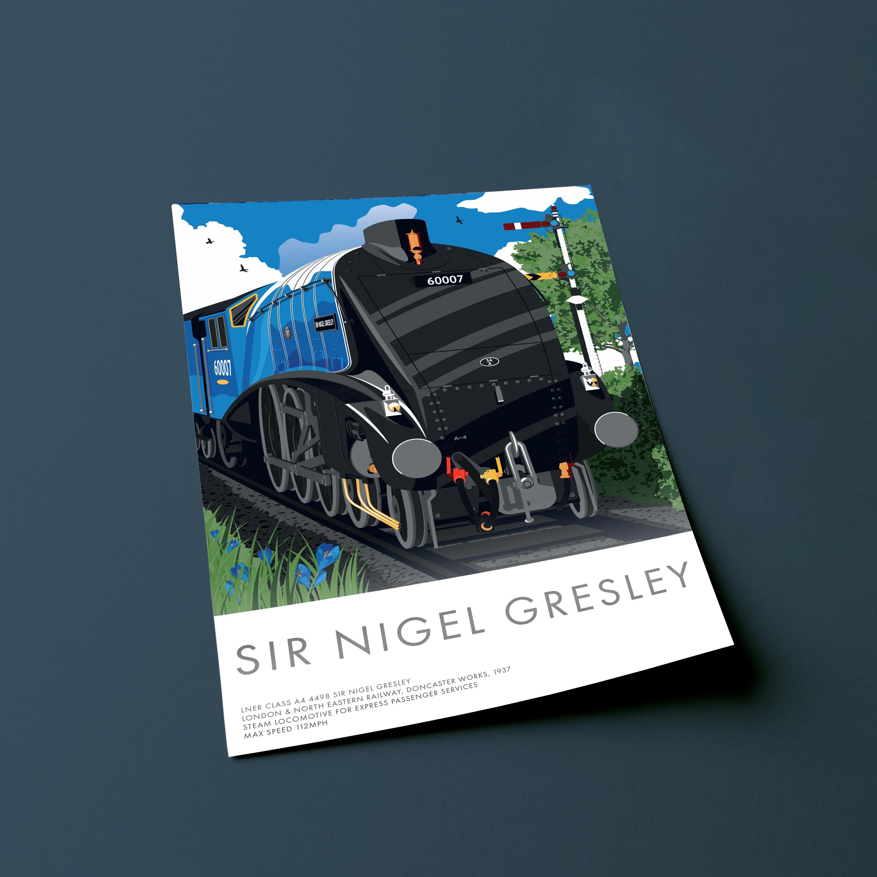 LNER Class A4 4498 Sir Nigel Gresley Locomotive Train Print, Train Wall ...