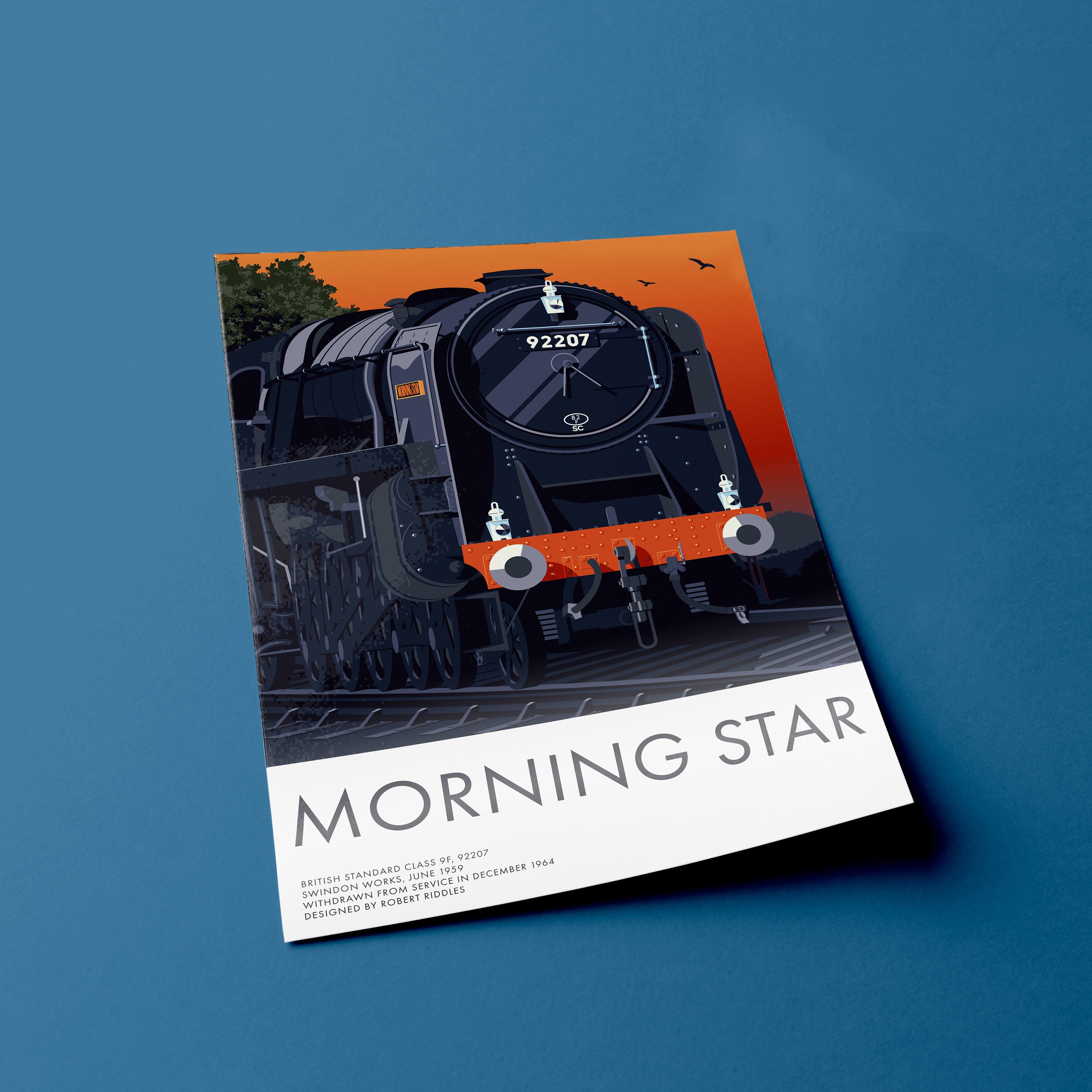 British Rail Class 9F Train Art Prints, Morning Star & Evening Star - Etsy