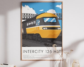 InterCity 125 HST Executive British Rail Class 43 Locomotive, High Speed Train, Train Print Wall Art