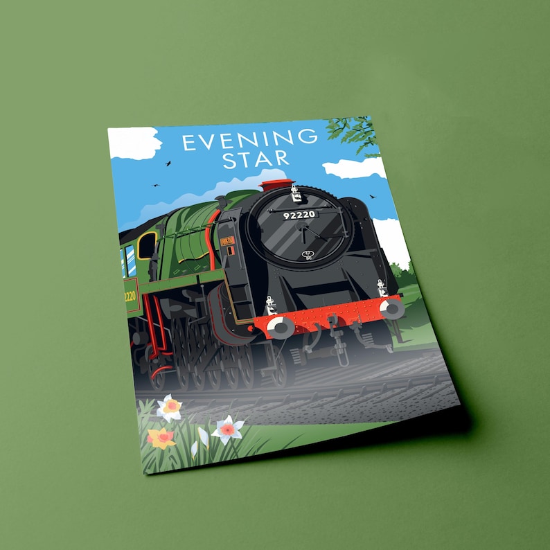 Evening Star Train Print: British Rail Class 9F Locomotive Wall Art - Etsy