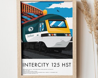 InterCity 125 HST 'Merlin' Great Western British Rail Class 43 Locomotive, High Speed Train Wall Art