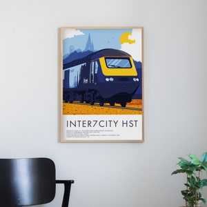 Inter7City 125 HST ScotRail / British Rail Classe 43 Locomotiva, Treno ad alta velocità, Edimburgo, Stampa di treni Arte murale, Decorazione di treni, Arte per la cameretta dei ragazzi