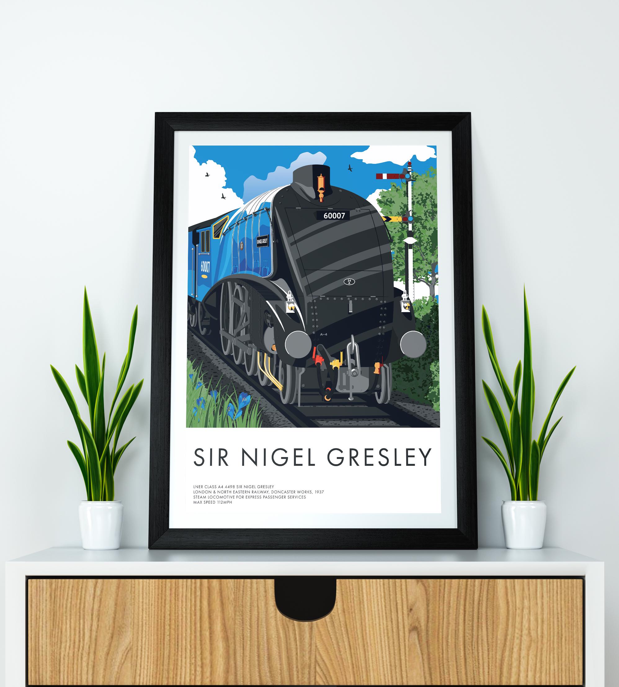 LNER Class A4 4498 Sir Nigel Gresley Locomotive Train Print, Train Wall ...