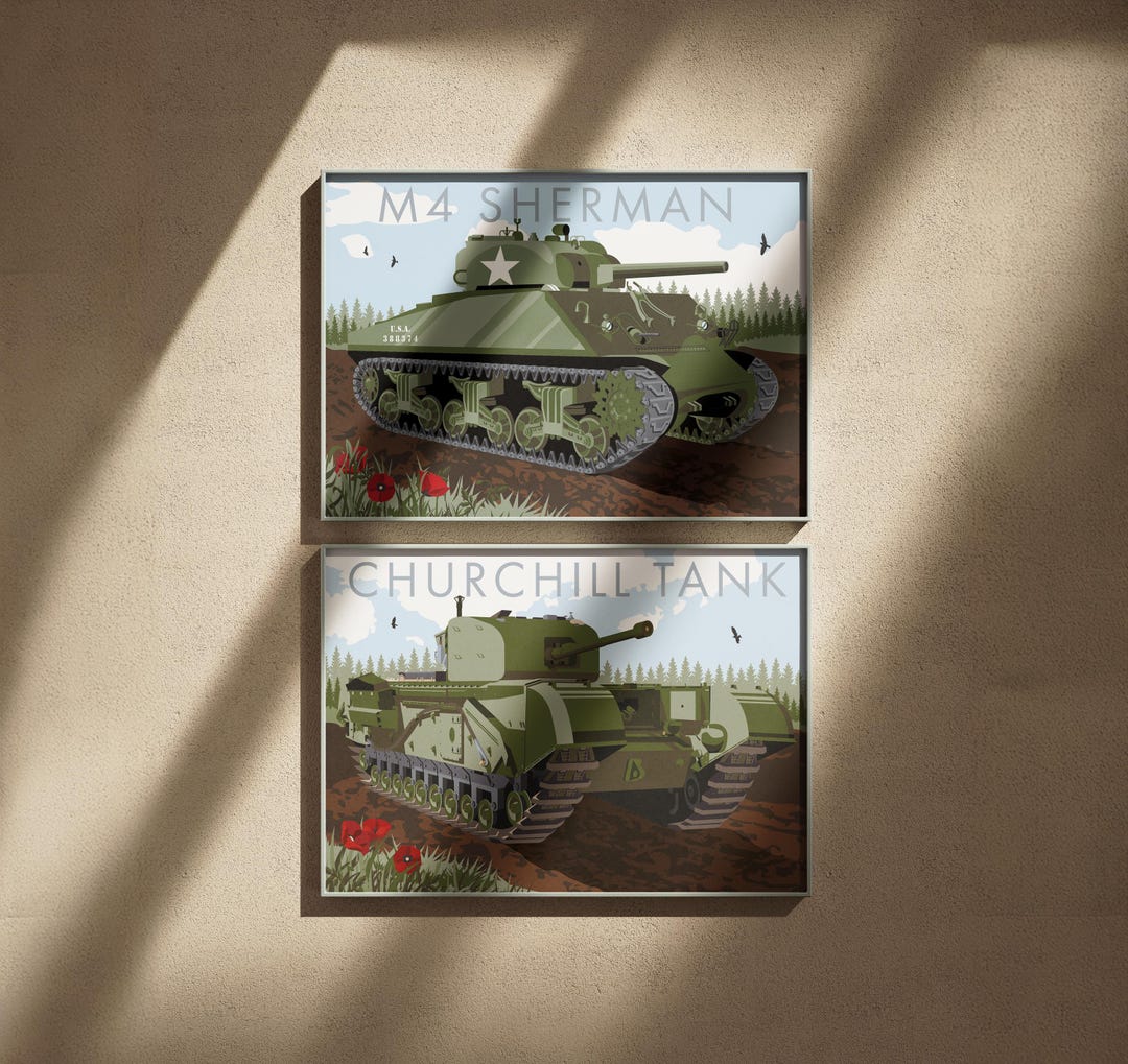 M4 Sherman & Churchill Tank World War II Poster Bundle - Etsy