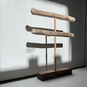 Two-Tiered Necklace & Earring Driftwood Stand | Women&#39;s Jewelry Display Stand | Women&#39;s Bed Bath And Beauty | Jewelry Storage | Wood Display