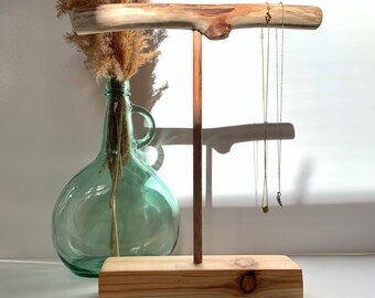 Driftwood Necklace Stand | Handcrafted Women's Jewelry Stand | Wood Bedroom Decor Accessories | Storage Bath And Beauty