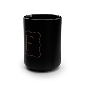 Tazza nera minimalista F - Tazza da caffè elegante e moderna per la casa o l'ufficio