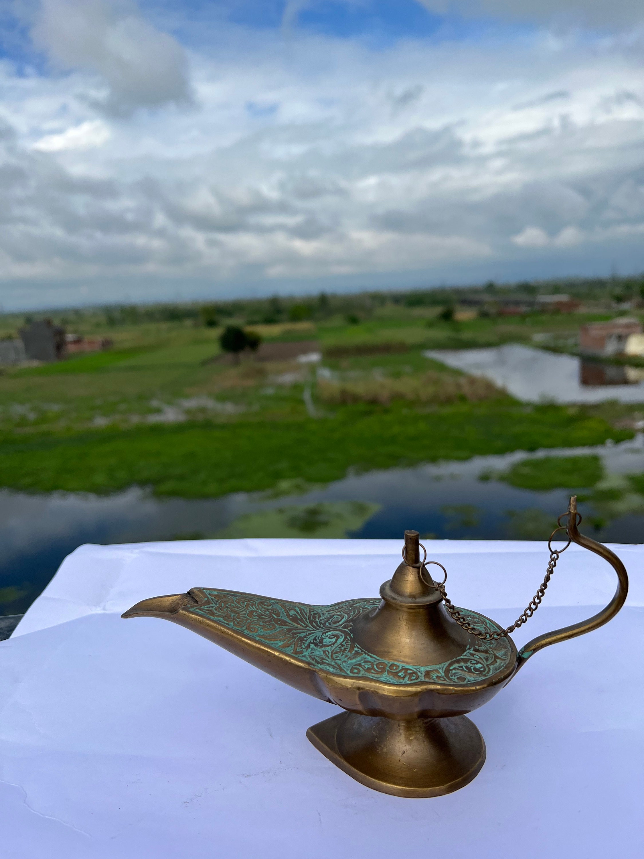 Brass Aladdin Lamp Genie Oil Lamps Brass Genie Oil Lamp Etsy