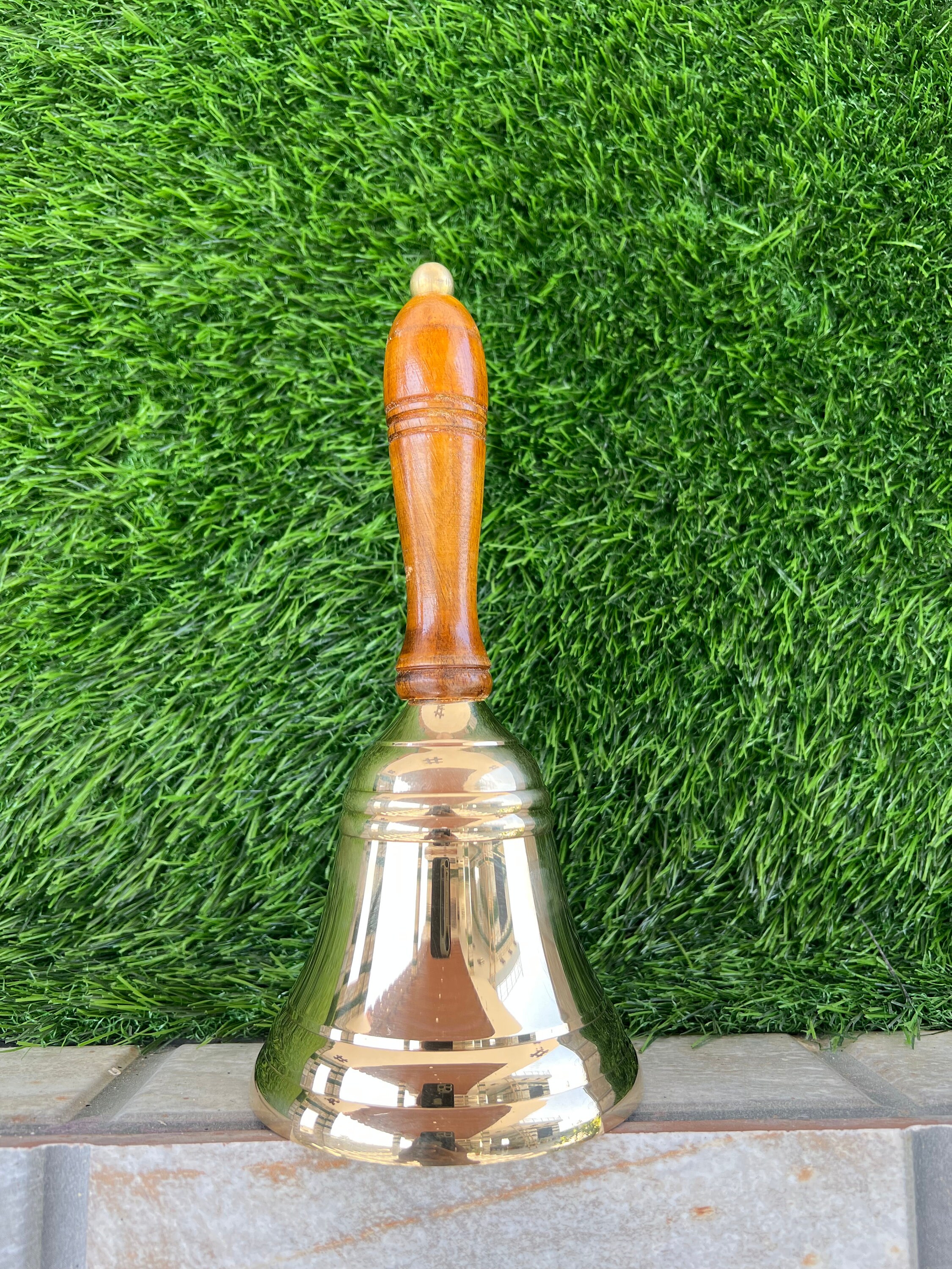 Nautical Brass Hand Bell Solid Brass & Wooden Handle Hand Etsy